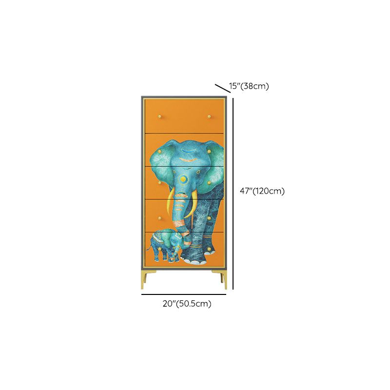 Glam Vertical Storage Chest Wooden Lingerie Chest with Drawers