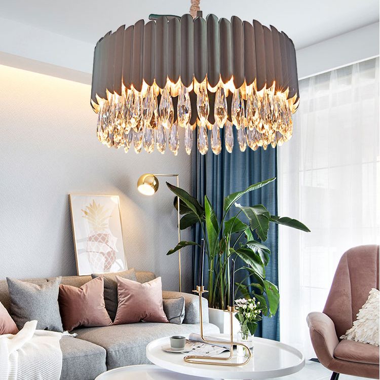 Modern Style Chandelier Light Fixture Crystal Metal Pendant Chandelier for Dining Room