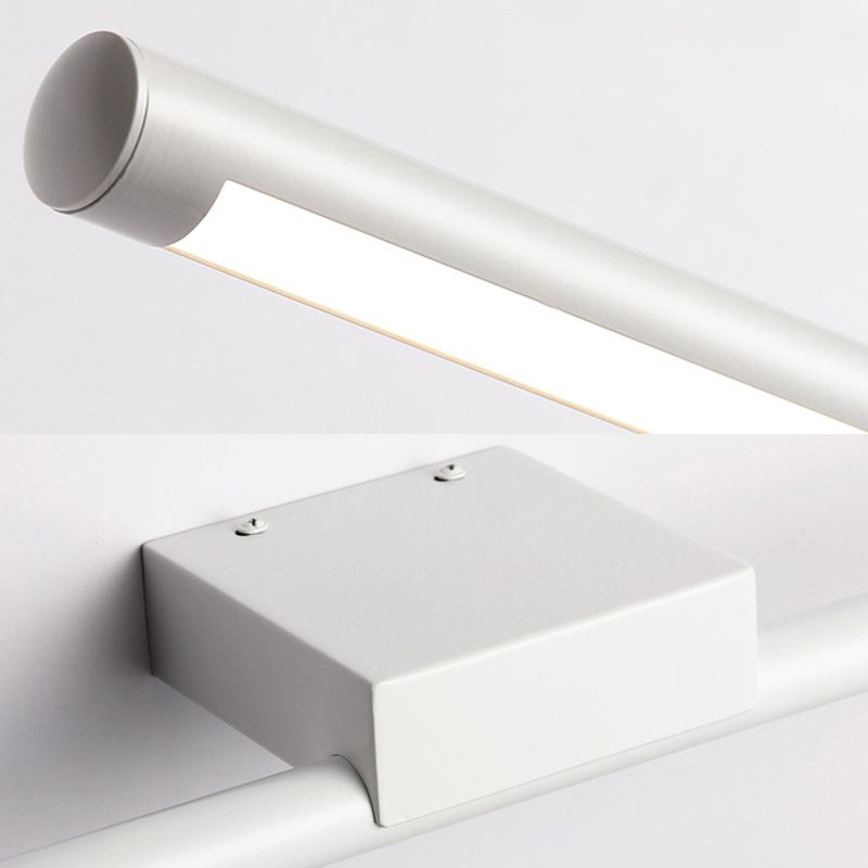 Lampada di vanità a LED semplicistica con parasole acrilico White Tubular Wall Sconce in luce calda/bianca, larghe 16 "/19,5"