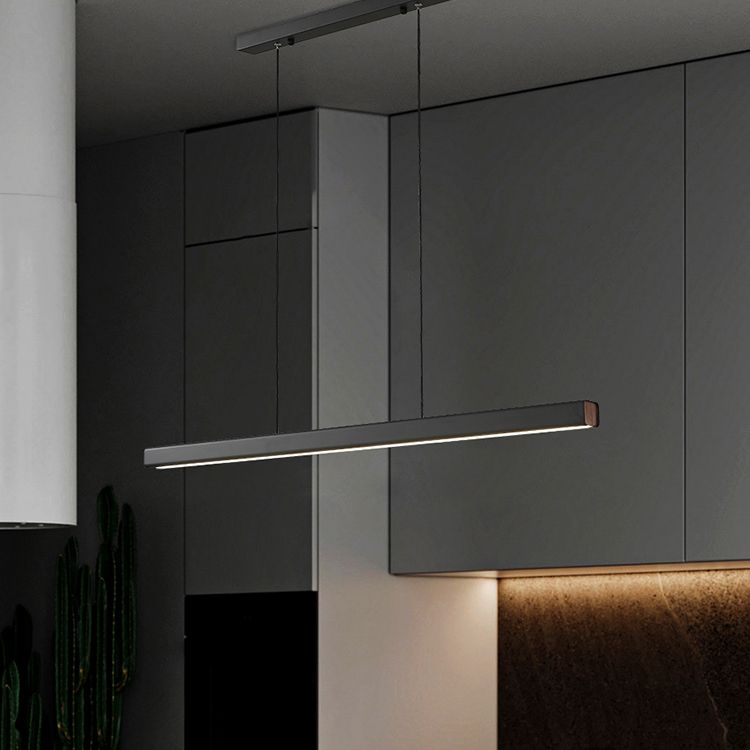 Lámpara de suspensión de restaurante de 1 luces de estilo de isla rectángulo con sombra acrílica