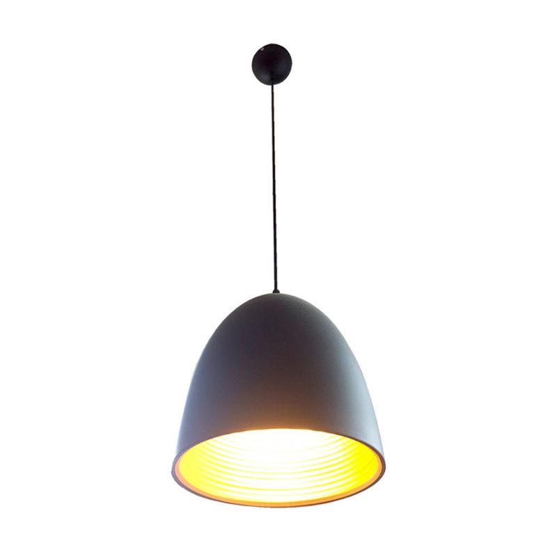 Gewölbter Anhänger leichte minimalistische Metall 1 Hell Black Hanging Lamp Kit für Restaurant