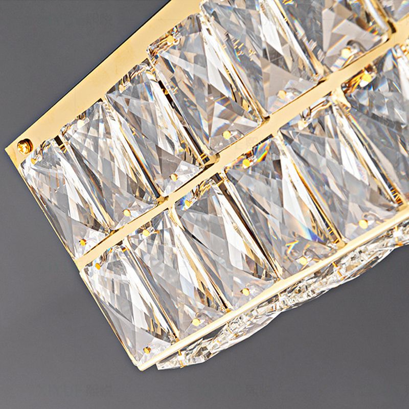 Crystal Linear Island Lighting Fixture Simplicity for Dining Room