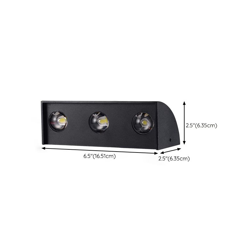 Modern Style Wall Lamp Metal 3 Lights Sconces in Black for Outdoor