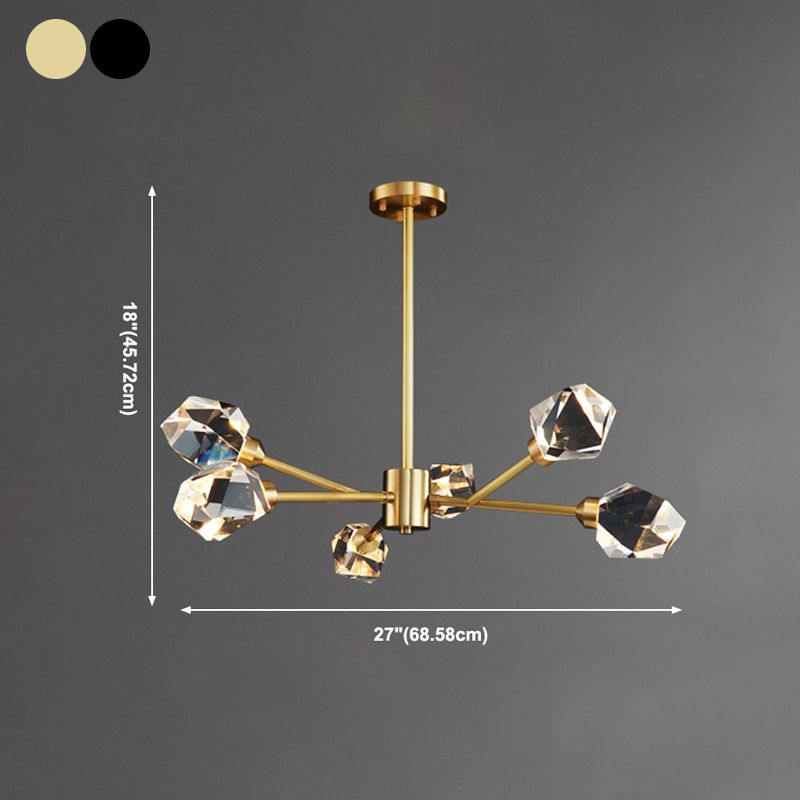 Contemporary Luxury Pendant Light Crystal Geometric Chandelier for Living Room