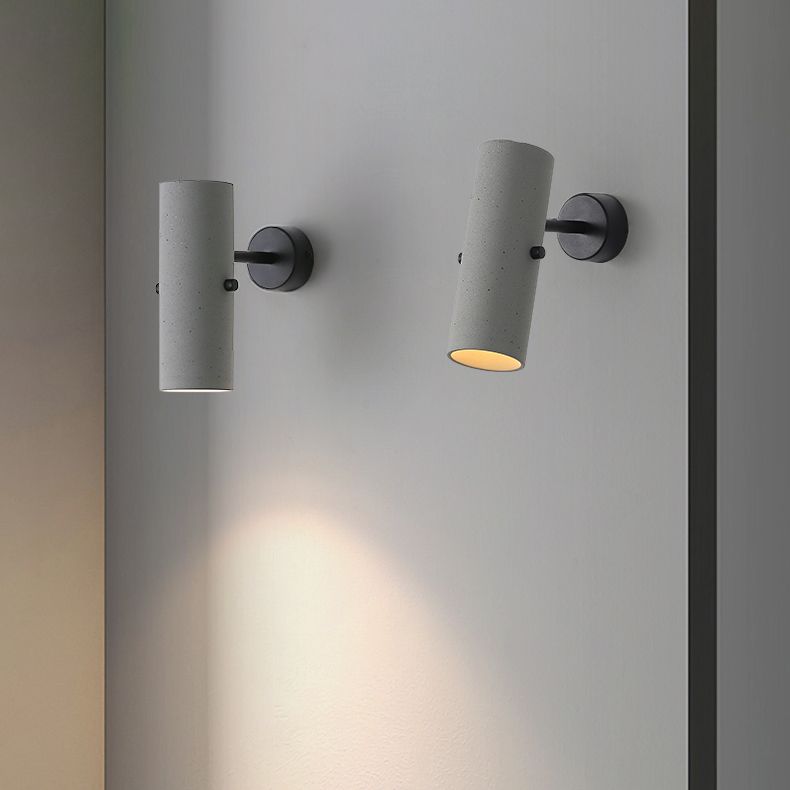 Modern Simple Metal Wall Light Cylinder Shape Adjustable Wall Lamp for Living Room