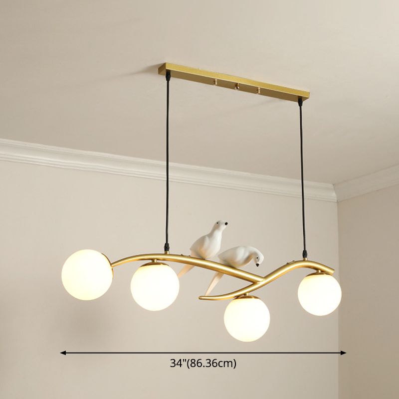 Island Pendant Light Modern Milk Frosted Glass Lampshade Island Pendant for Dining Room