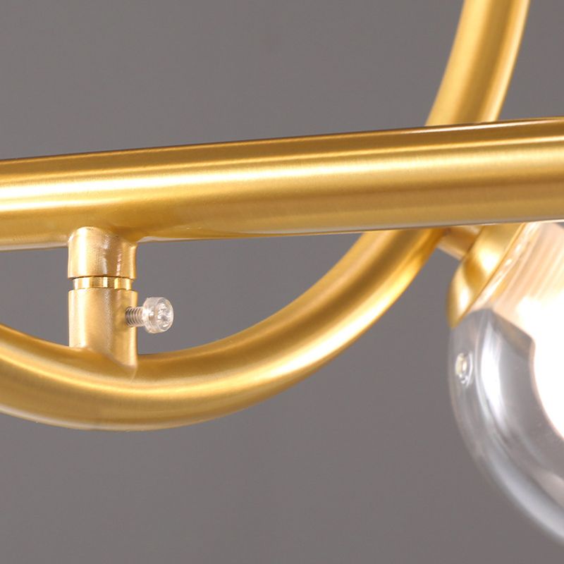 Modern Creative Style Hanging Lamp Gold Glass Island Light Fixture for Dining Room