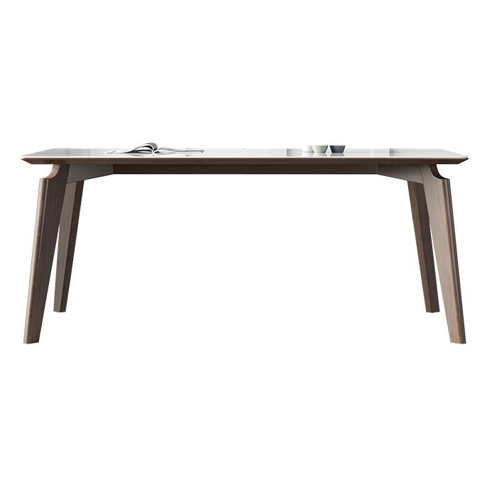 Sintered Stone Rectangle Table Medieval Modern White Table with 4 Legs for Restaurant