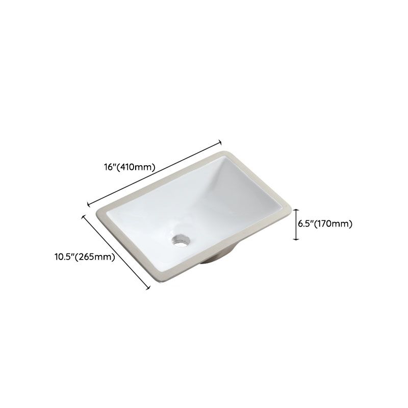 Modern Porcelain Bathroom Sink Undermount Bathroom Sink in White(Not Including Faucet)