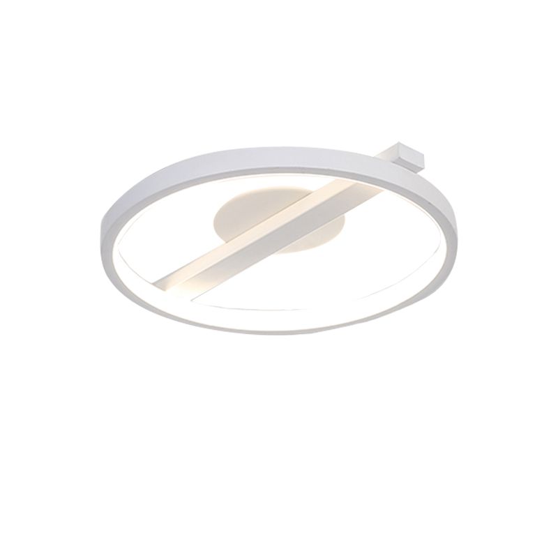 Acryl Ring Inbouw Modernisme Zwart/Wit/Blauw Plafondgemonteerd Licht voor Woonkamer in Warm/Wit, 12,5"/16,5"/20,5" Dia
