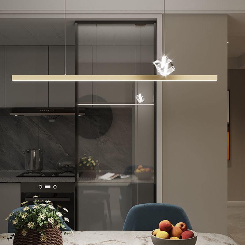 Simple Light Luxury Style LED Hanging Island Pendant Light for Dining Room