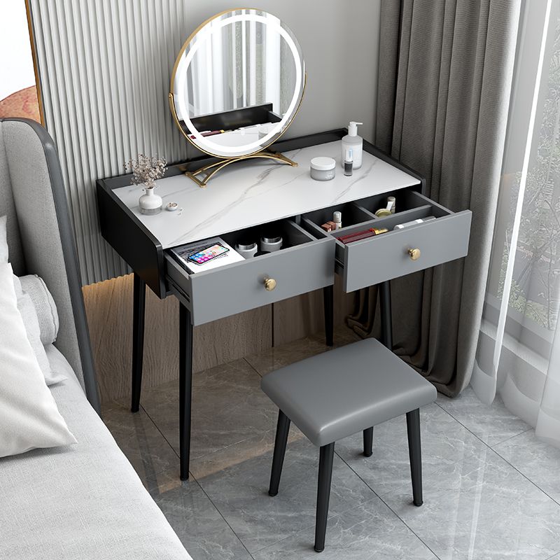 Modern 28.9 " Height 1- Drawer Slate Top Table Makeup Vanity