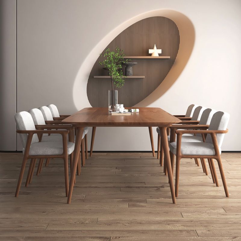 Mesa rectangular de madera maciza de pino, mesa de comedor moderna marrón con 4 patas para restaurante