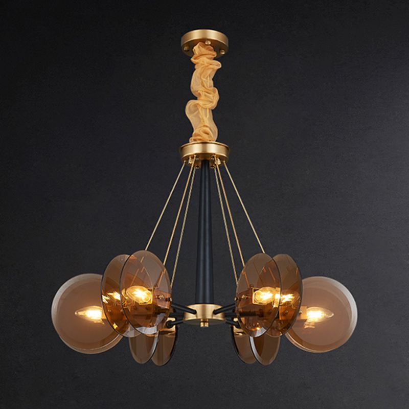 Contemporary Ceiling Hung Fixture Circle Glass Down Lighting Pendant for Living Room