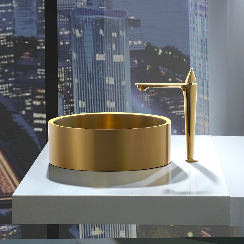 Metal Bathroom Sink Round Bathroom Sink with Overflow And Drain Assembly