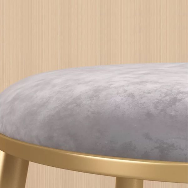 Nordic Backrest Armless Counter Stool Iron Kitchen Bar Stool with Velvet Cushion