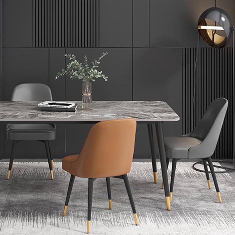 Modern Rectangle 1/2/5/7 Pieces Dining Set Stone Top Legs Indoor Dinette Set