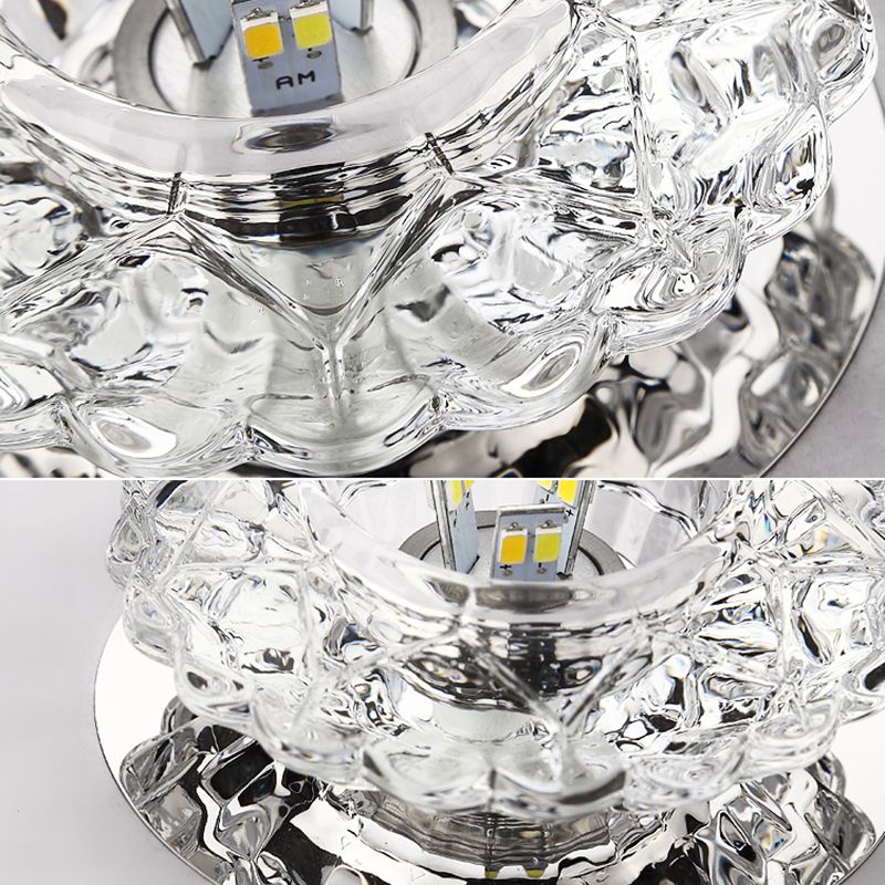 Plafoniera a LED in cristallo Plafoniera moderna da incasso per corridoio con foro 2-3,5 '' dia