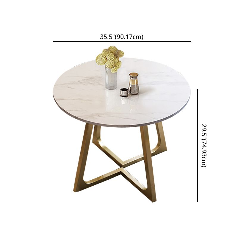 Fixed Sintered Stone Top Dining Room Furniture with 4 Legs Base Dining Table Sets for Home