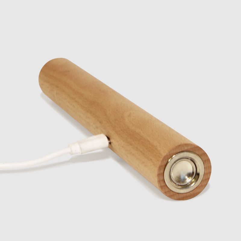 1 Light Linear Table Light Contemporary Wood Night Table Lamps for Study Room in Brown