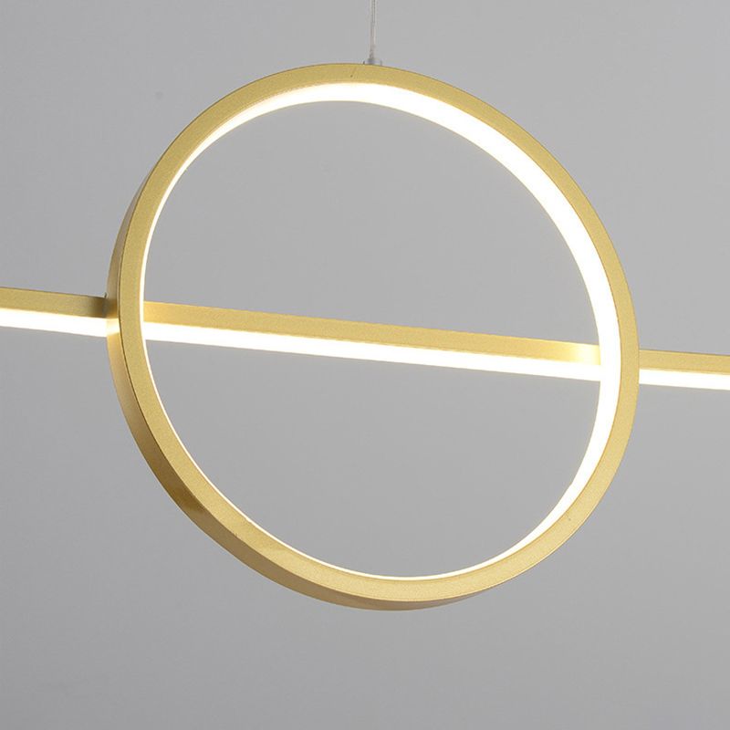 Linear Metal Island Lighting Fixture Simplicity Style LED Island Lamp for Dining Room