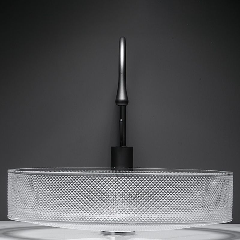 Modern Clear Wash Stand Glass Trough Bathroom Sink for Bathroom