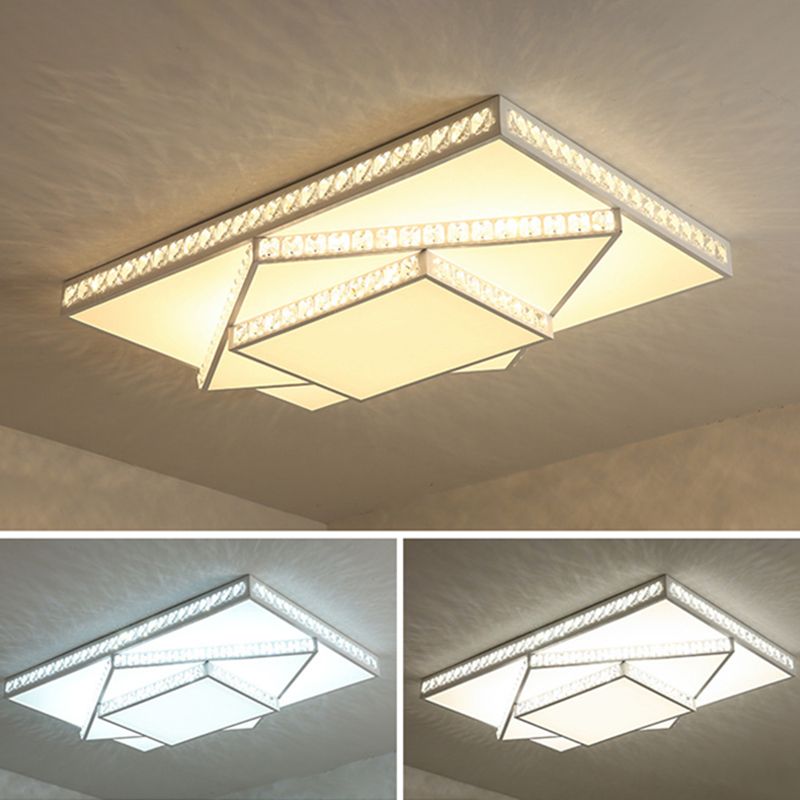 Stagger Geometric LED Ceiling Light in Modern Creative Style Crystal Flush Mount with Acrylic Shade