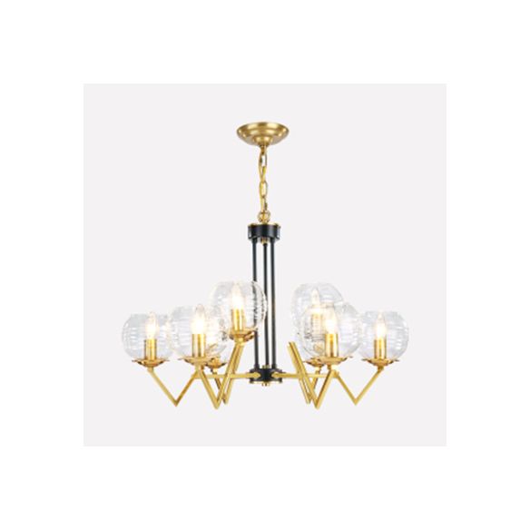 Kaarsen woonkamer kroonluchter met ovale schaduw goud modern elegant hanglamp in gouden afwerking