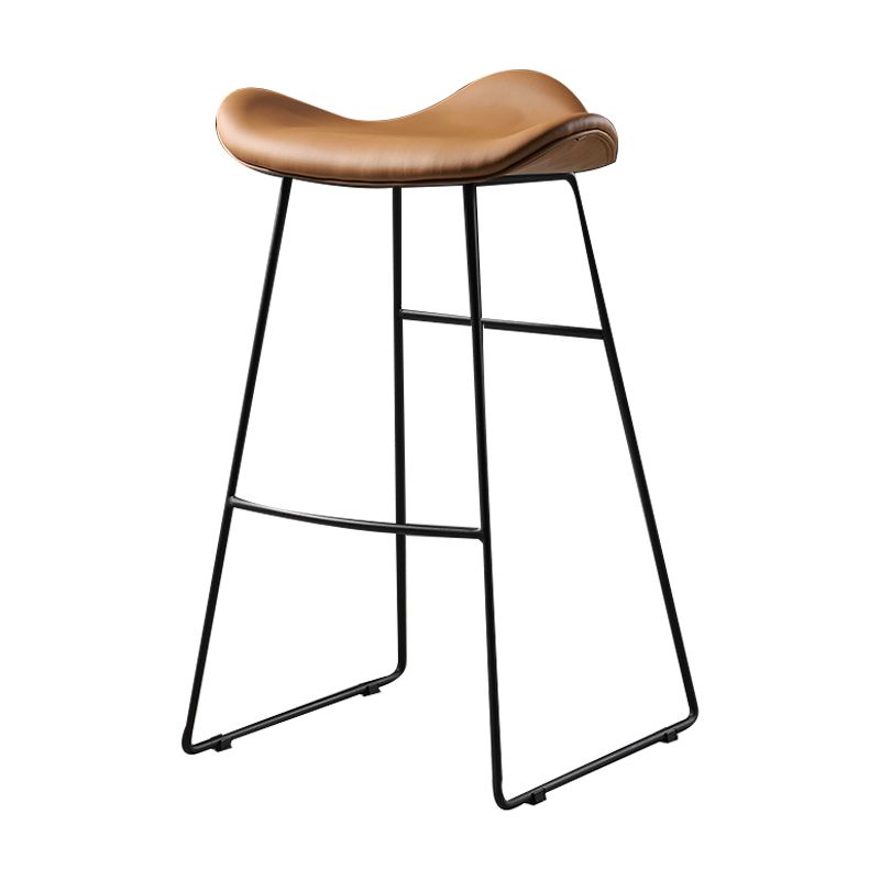 Upholstered 30" H Indoor Barstool Industrial Quilted Tall Stool with Footrest