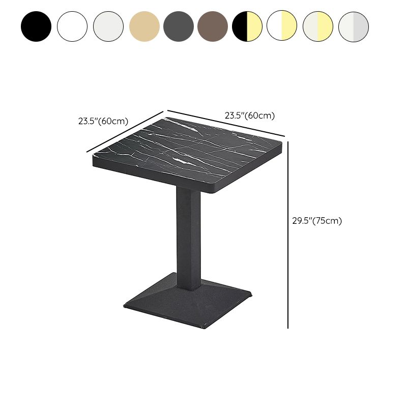 Wooden Dining Room Table for 2 Person with Metal Pedestal Base