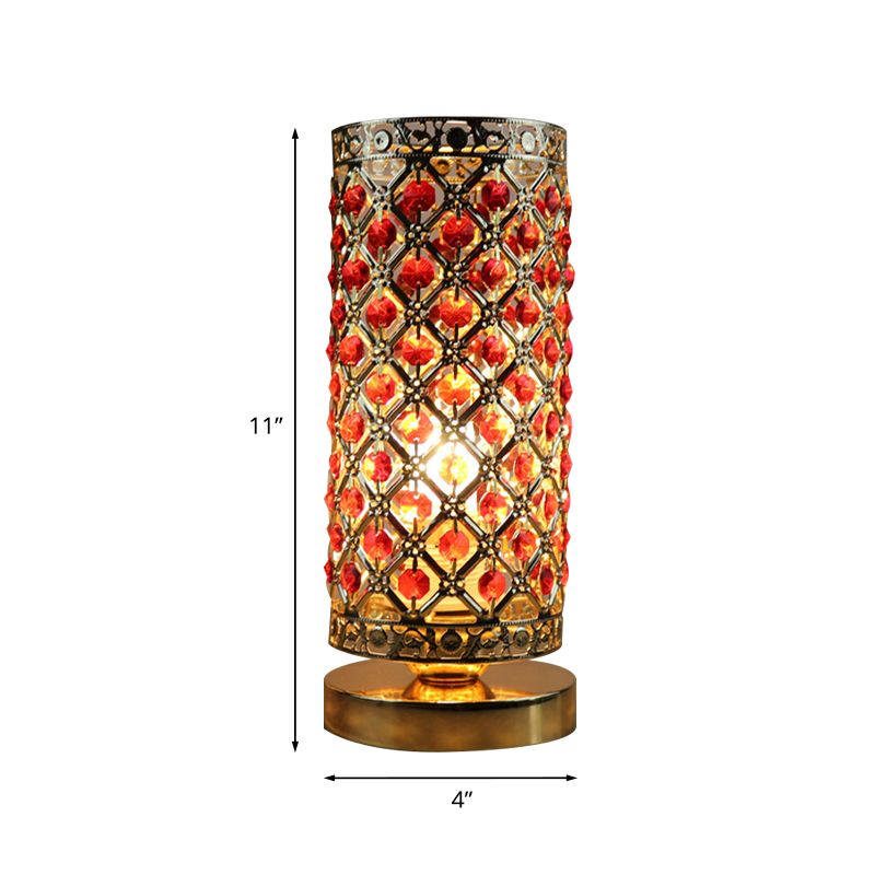 Rood kristal rooster kolom nachtlamp modernist