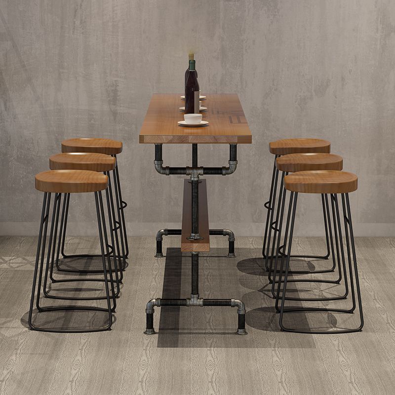 Modern Solid Wood Counter Height Set 1/2/4/7 Pieces Indoor Natural Counter Set