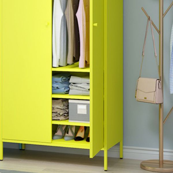Contemporary Style Wardrobe Metal Wardrobe Closet with Shelves