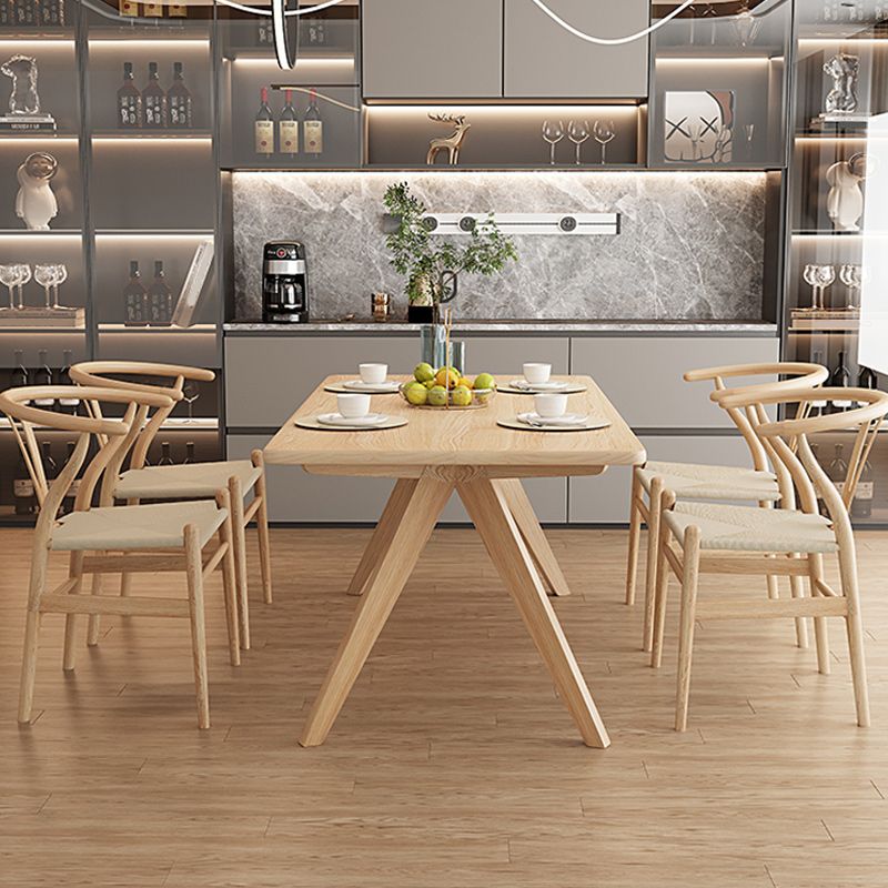 Modern 1/4/5 Pieces Dining Set Rectangle Pine Wood Dining Table for Kitchen