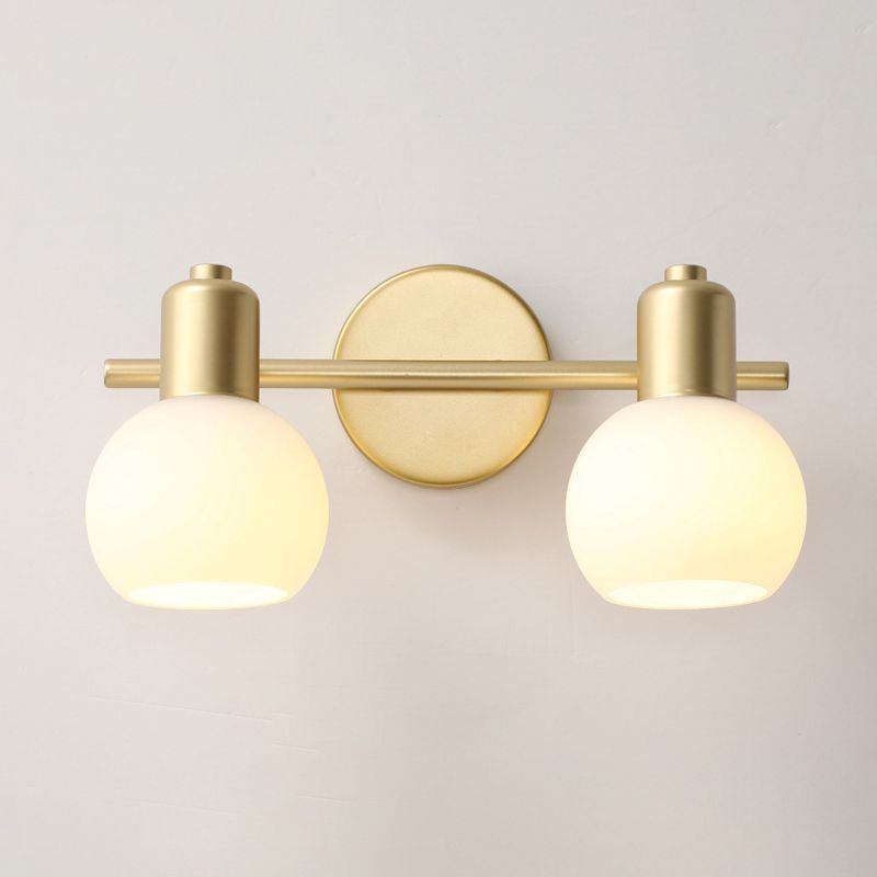 1 / 2 / 3 - Light Wall Sconce Adjustable Iron & Glass Post Modern Wall Lighting in Gold