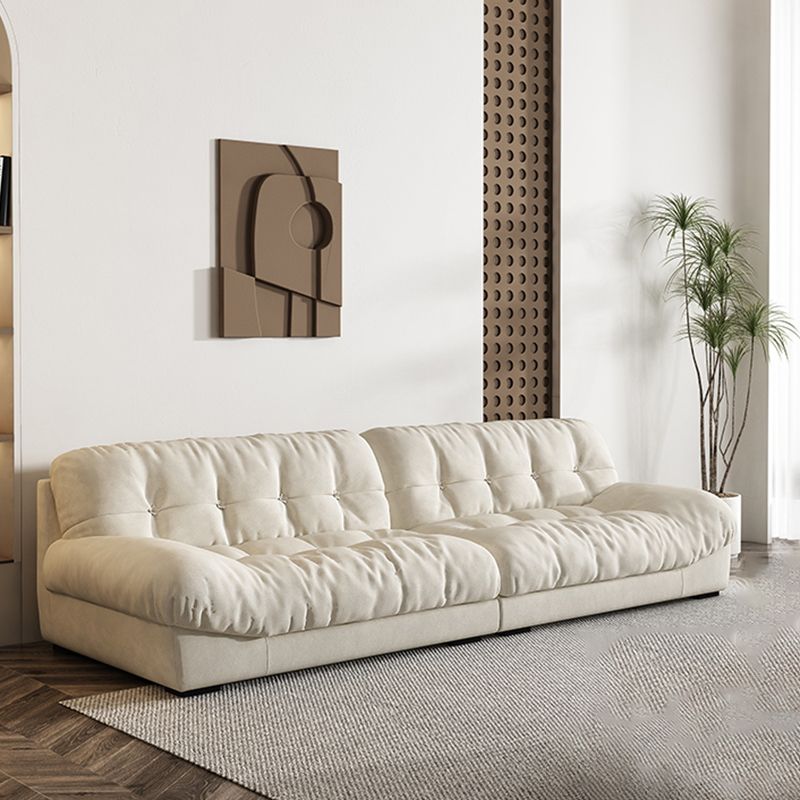 Transitional Modern Biscuit Back Standard Sofa 31.5"High Armless Sofa,Beige