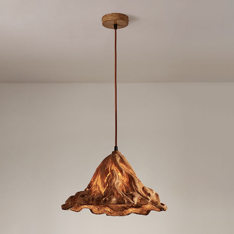 Décor décor lotus feuille en forme de pendentif en résine à manger lampe de suspension de plafond