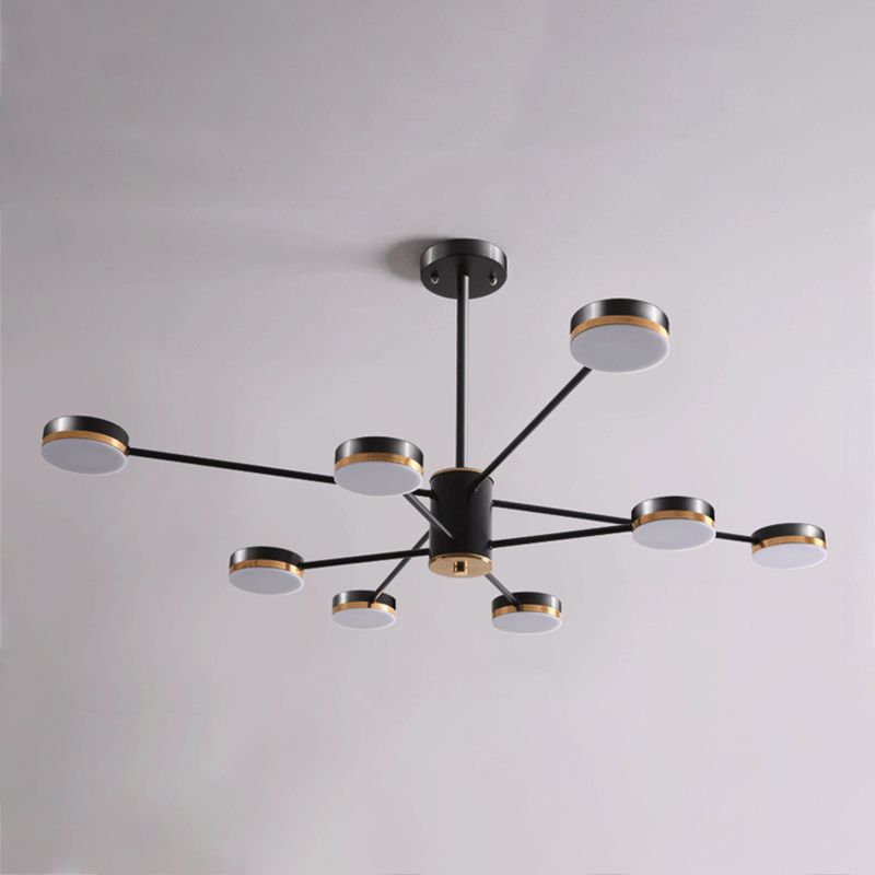 Multi Light Circular Branch Hanging Lights Modern Style Metal Hanging Lighting for Bedroom