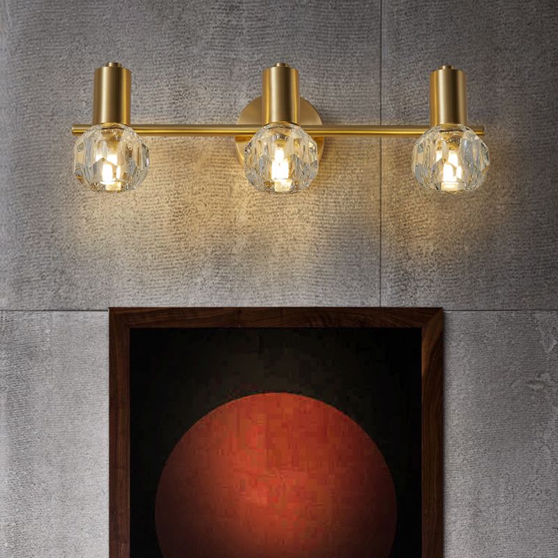 Modern Style Bulb Shaped Wall Lighting Fixture Bathroom Wall Mounted Light in Gold