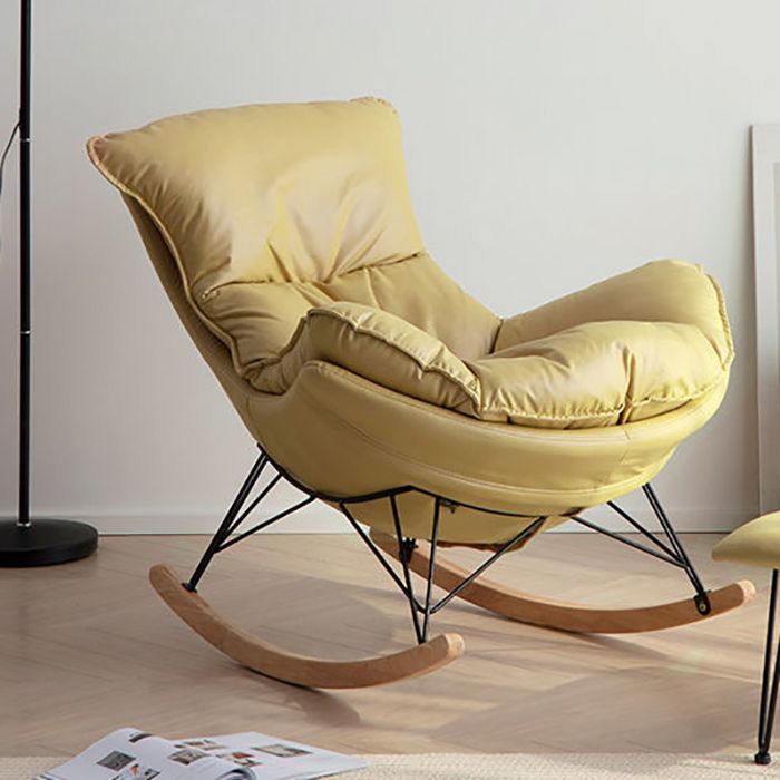 Modern Rocking Chair Solid Color Indoor Rocker Chair with Dark Legs