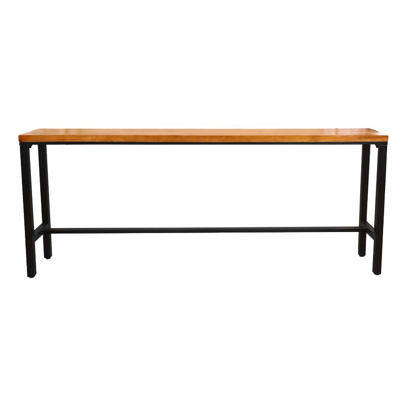 Brown Modern Style Bar Table in Metal and Wood Indoor Bar Counter