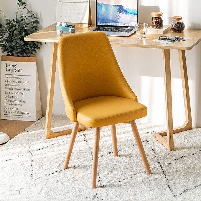Scandinavian Beech Upholstered Side Chair Parsons Dining Chair for Home
