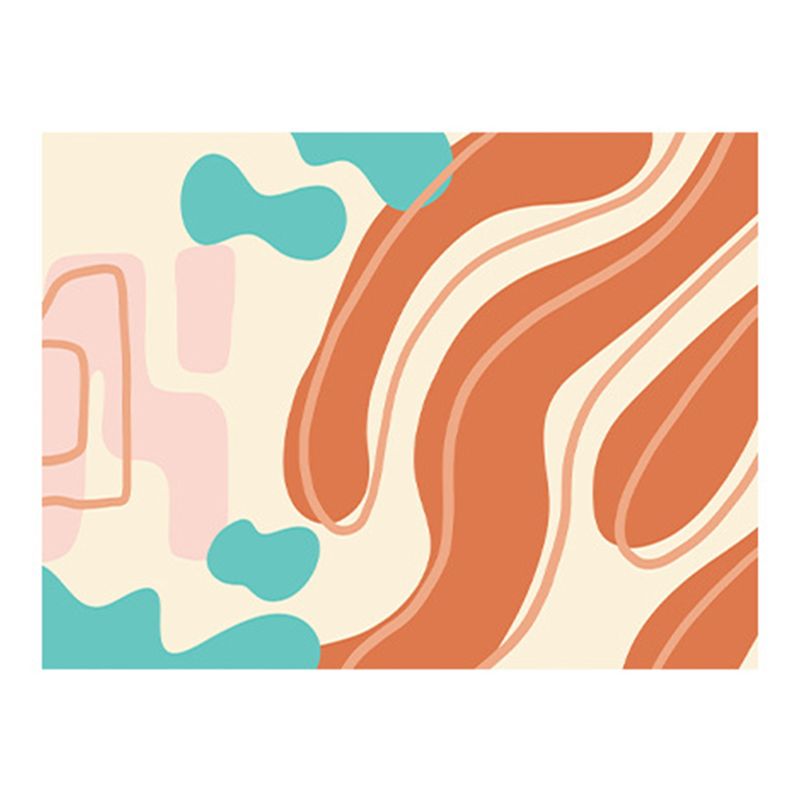 Modern Color Lump Rug Polyester Orange Rug Washable Rug for Living Room