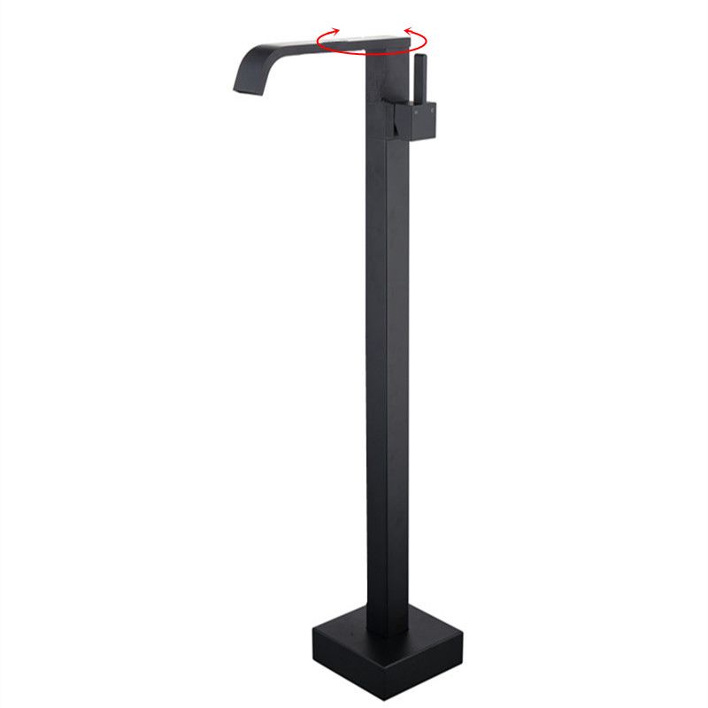 Modern Floor Mounted High Arc Freestanding Tub Filler Metal Freestanding Tub Filler Trim