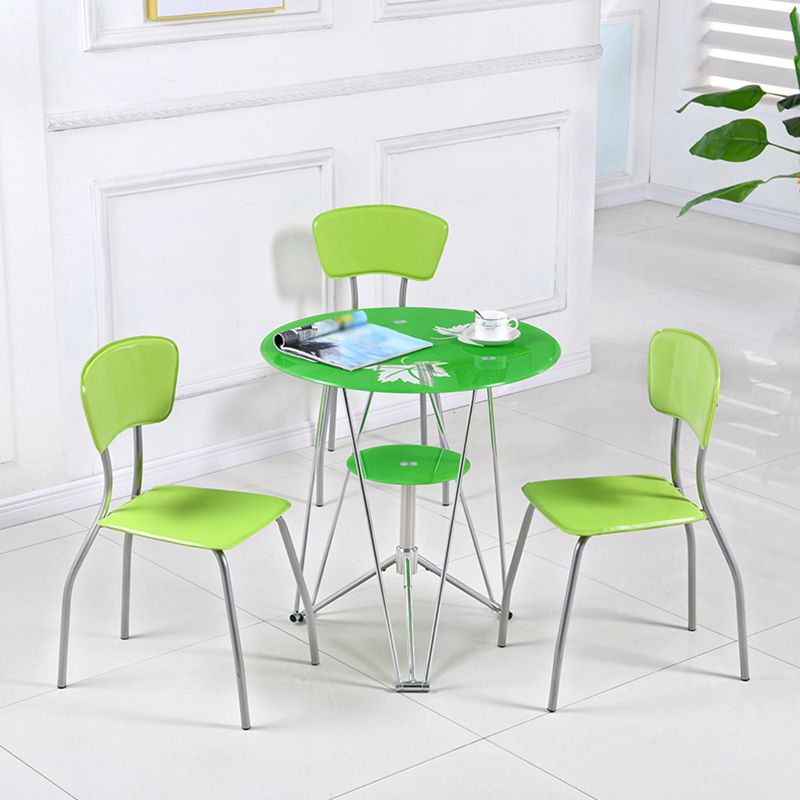 Table de salle à manger de cuisine de style moderne table ronde avec base en métal