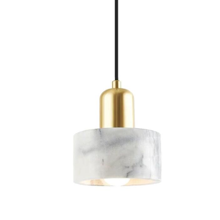 Nordic 1-Light Pendant Light, Minimalist Marble Hanging Light for Living Room