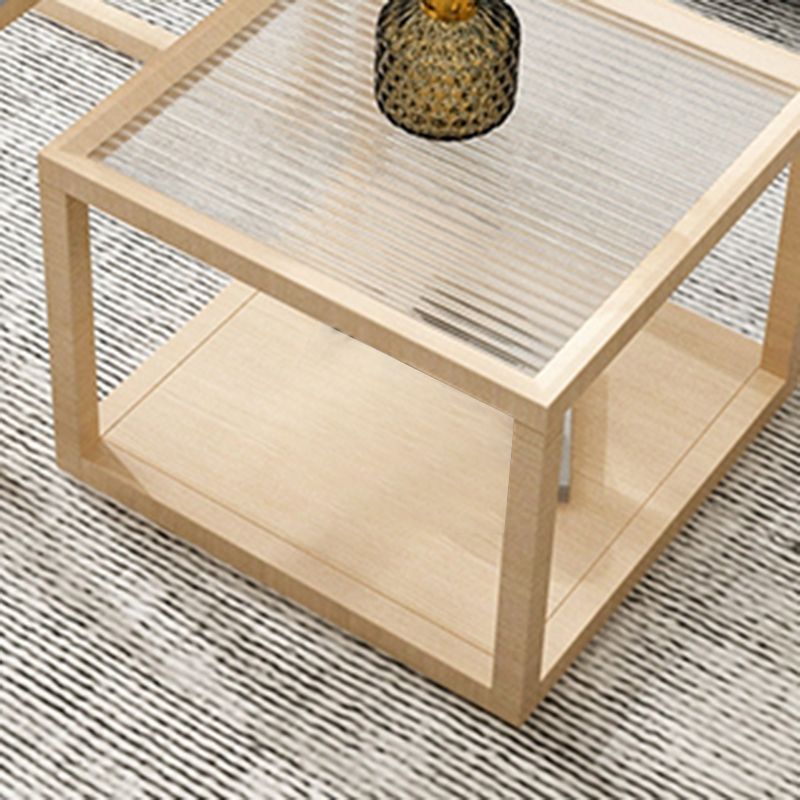 Scandinavian Solid Wood Square Coffee Cocktail Table in Natural