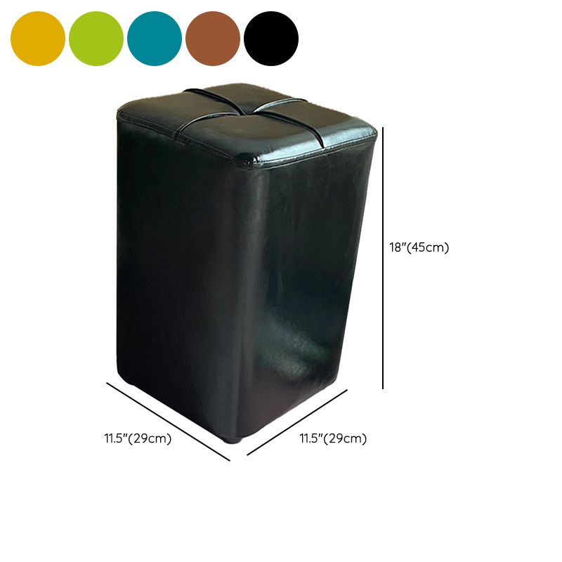 Modern Leather Pouf Stain Resistant Square Pouf for Living Room