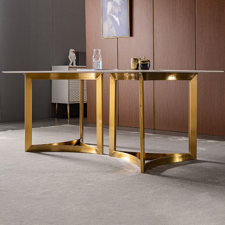 Glam White Sintered Stone Dining Table Set 1/4/5/7 Pieces Dining Set for Home Use