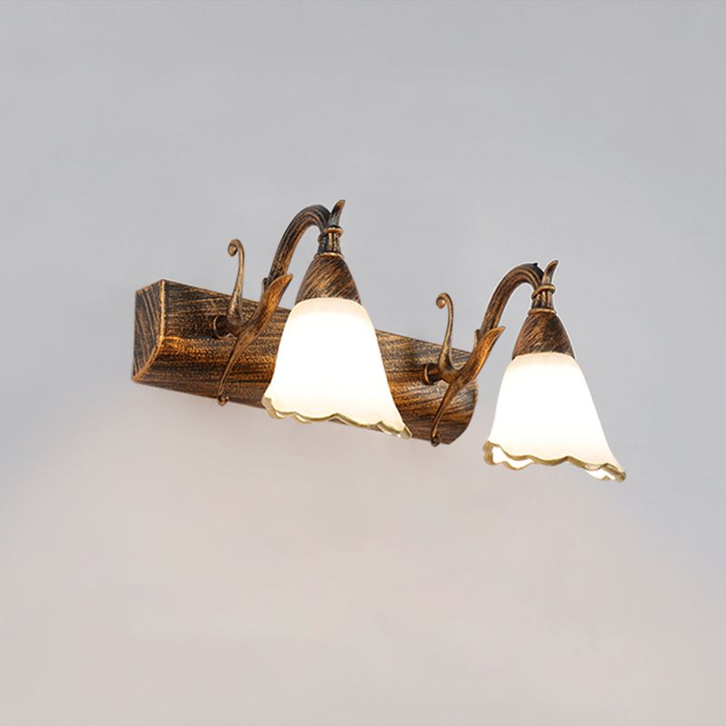 Verre en forme de cloche en forme de cloche Lumière minimalisme Éclairage mural de salle de bain en noir